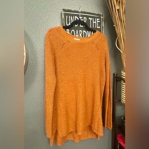 Cozy Women's Pumpkin Orange Knit Sweater. Hint of Sparkle! XL